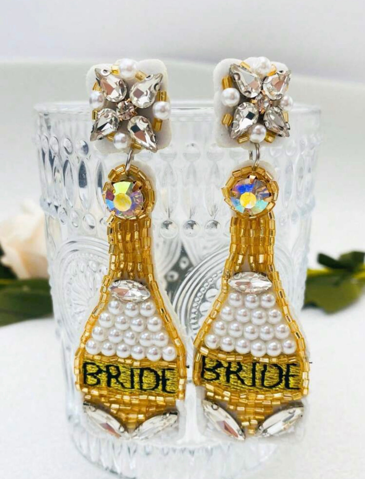 Bride to be Beaded Earrings