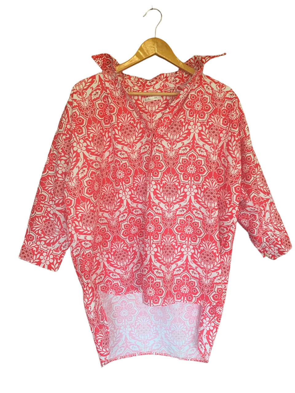 Anna Resort Top - Pineapple Pink Print