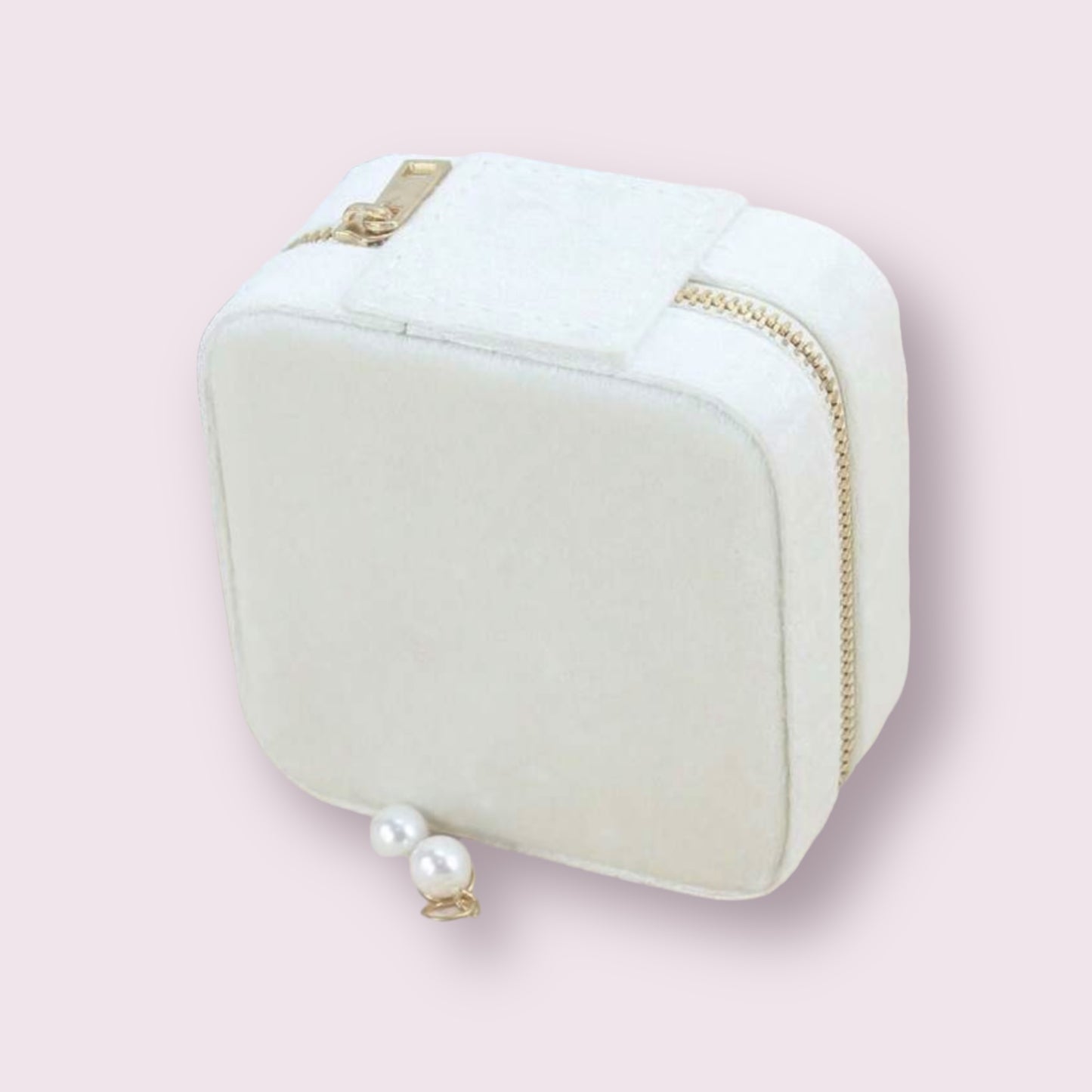 Mini Luxe Velvet Jewellery Box - White