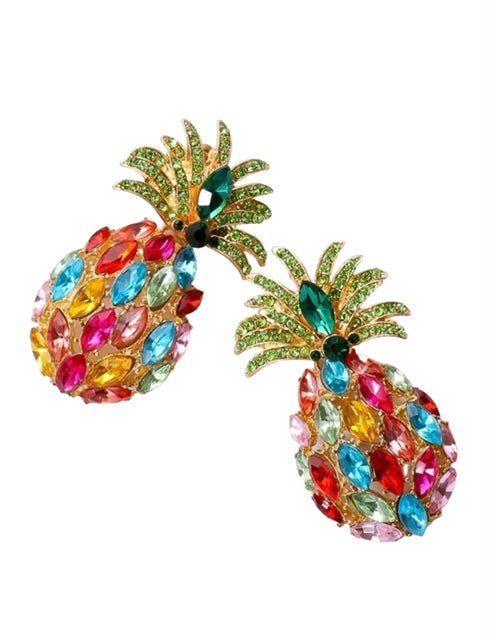 Vacay Sparkle Pineapple Earrings
