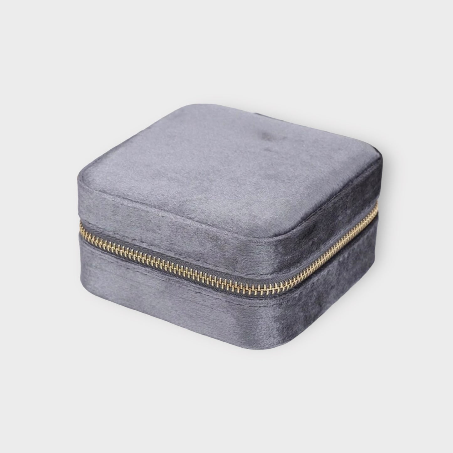 Mini Luxe Velvet Jewellery Box - Charcoal Grey