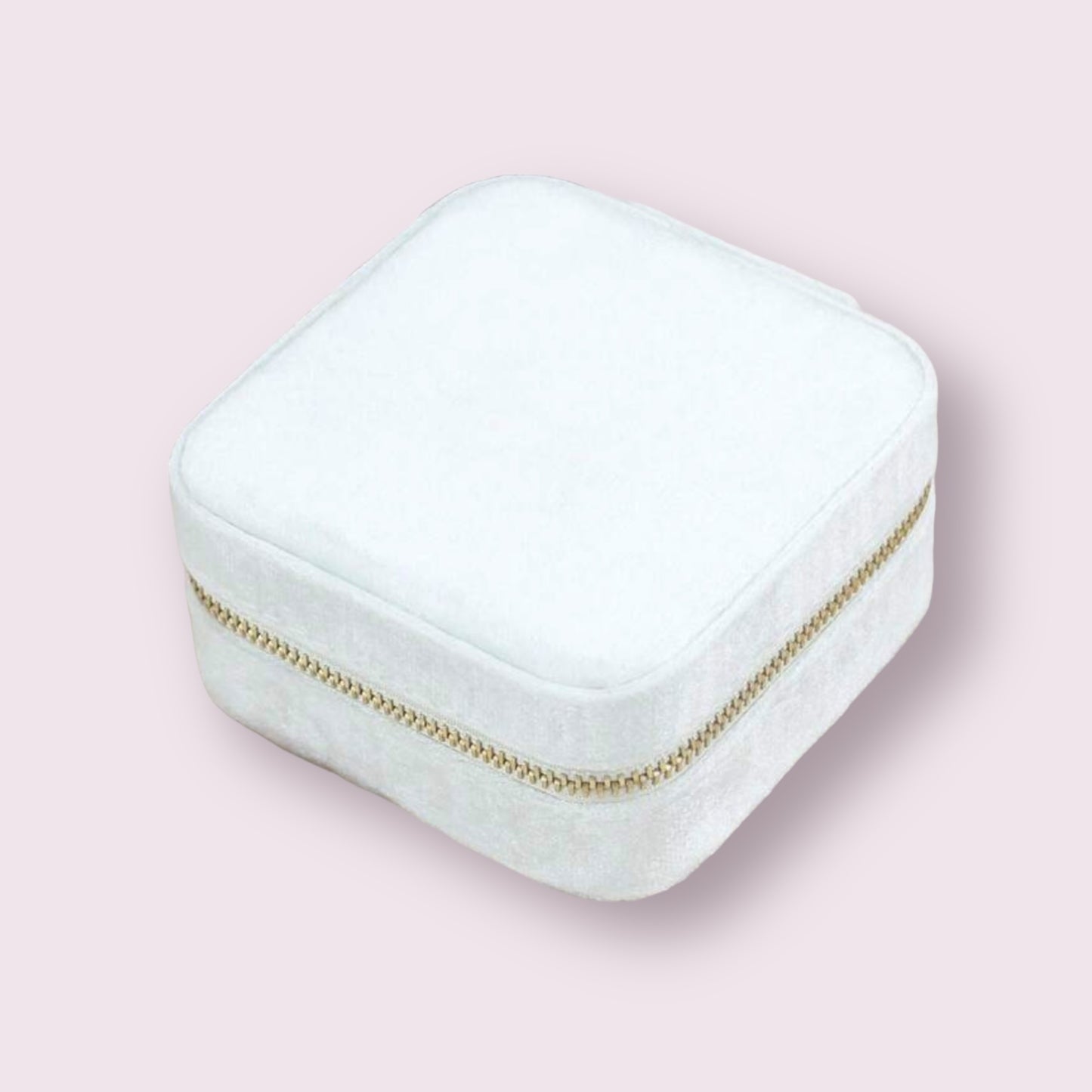 Mini Luxe Velvet Jewellery Box - White