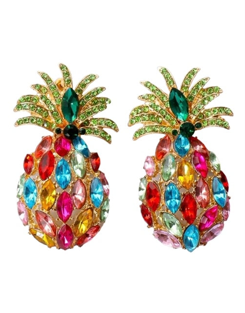 Vacay Sparkle Pineapple Earrings