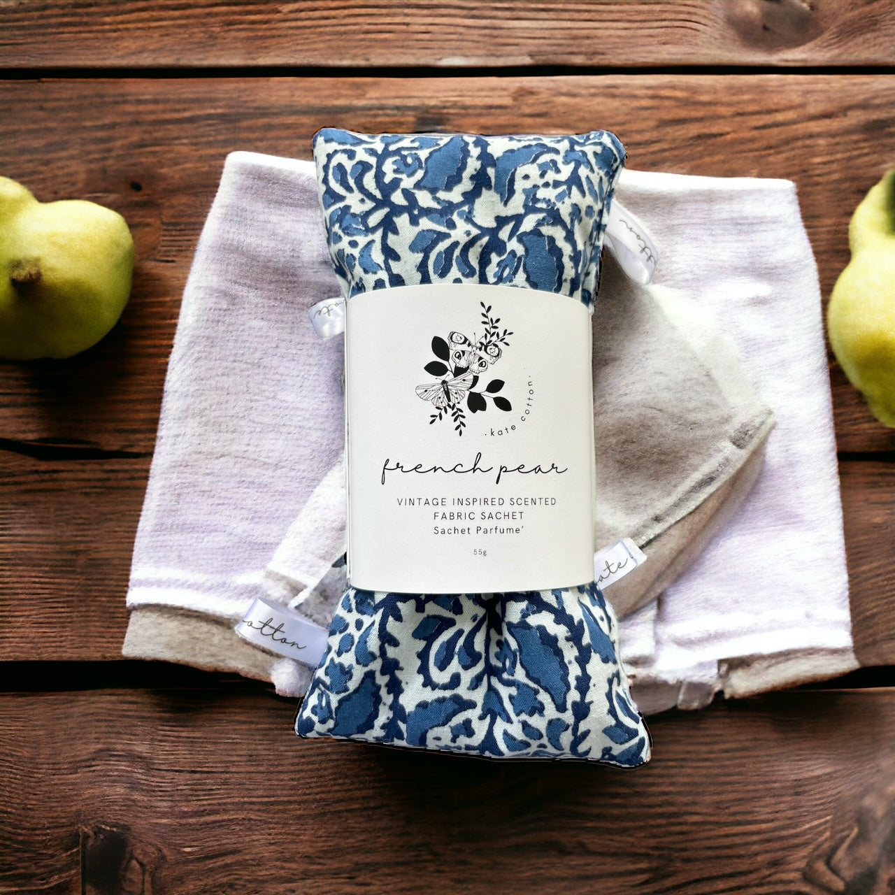 kate cotton french pear vintage style scented sachets - french paisley