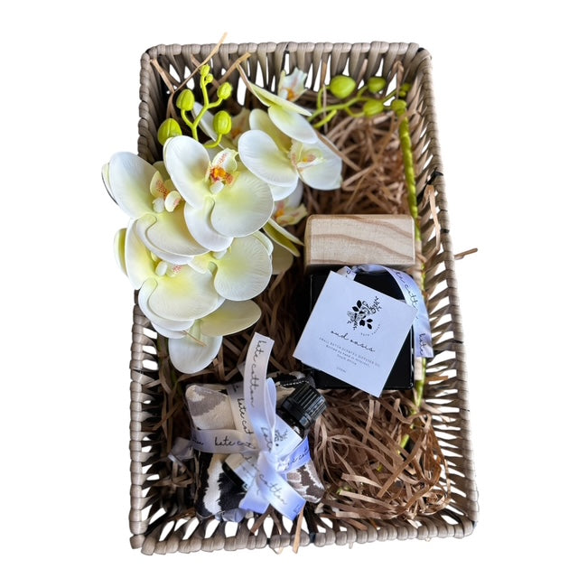 kate cotton oud oasis poly-wicker gift basket