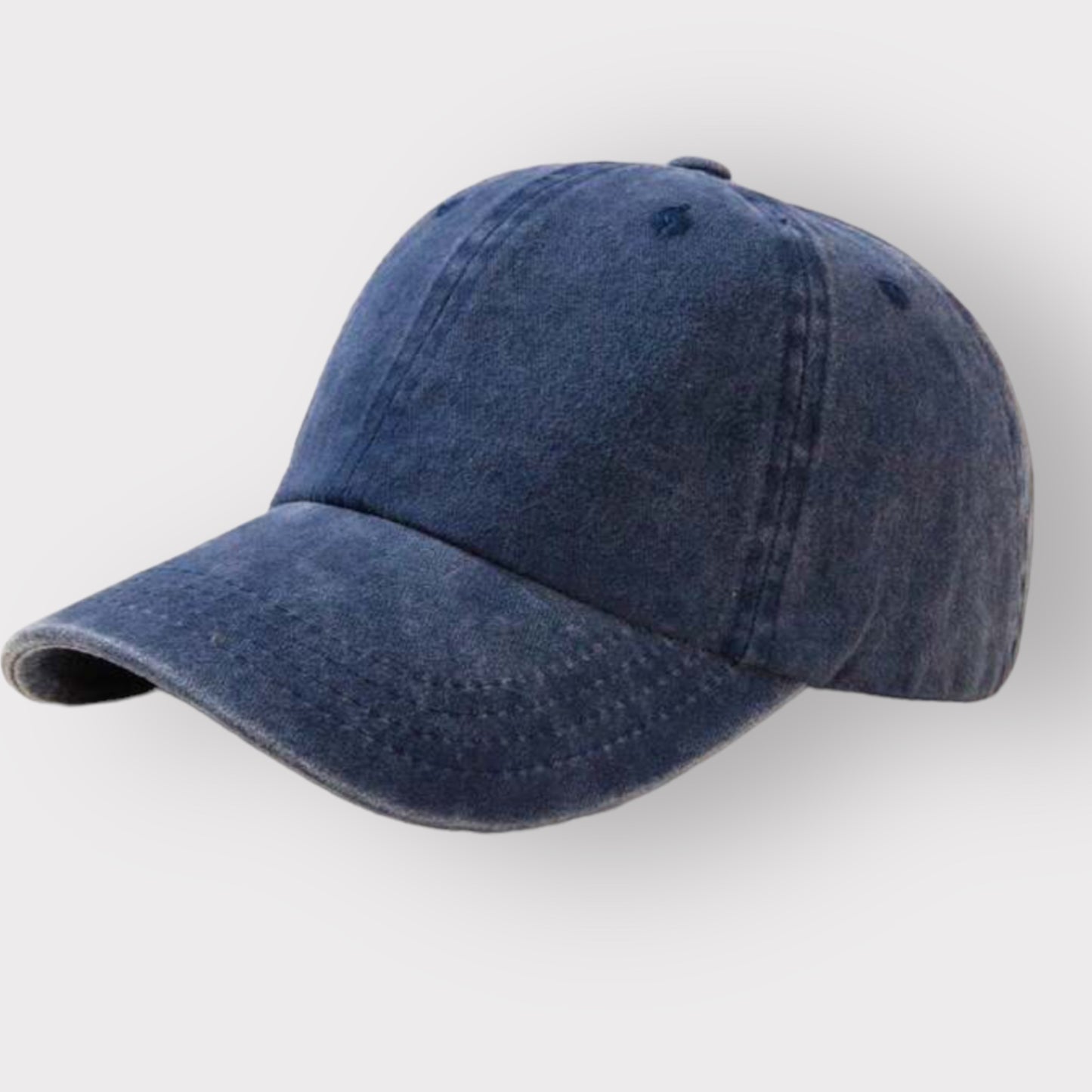 ponytail hole baseball style cap - blue