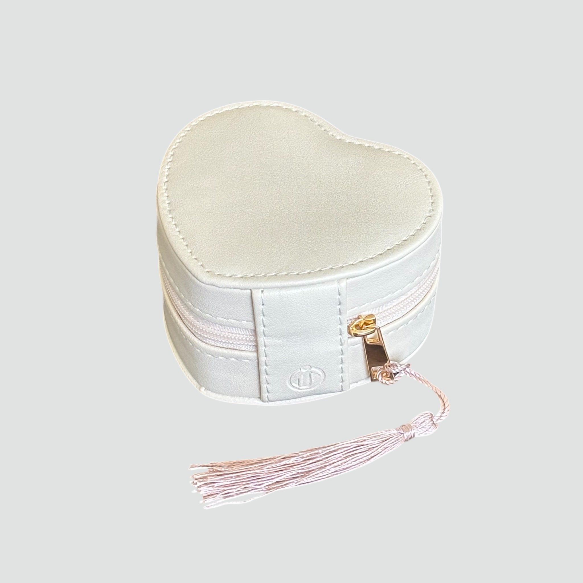 Mini Luxe Heart Jewellery Box - Cream