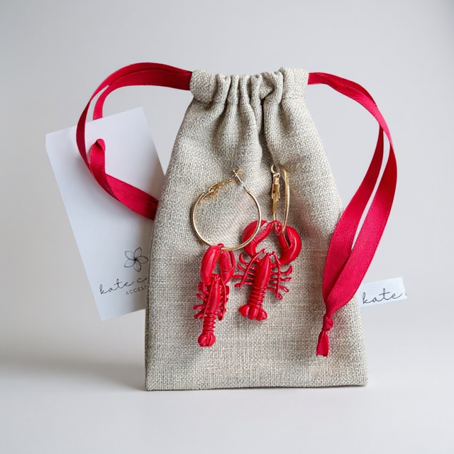 Red Lobster Christmas Earrings