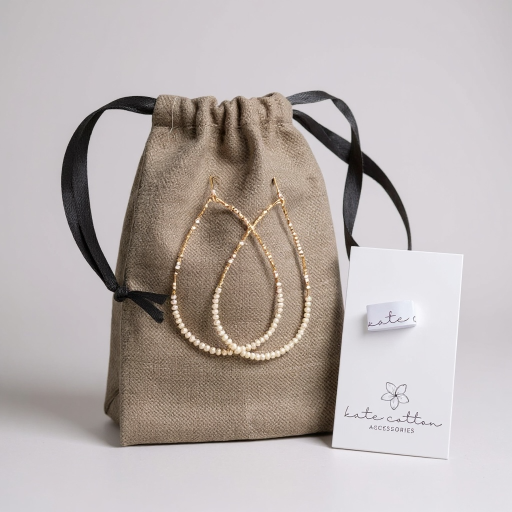 Olivia Hoop Earrings - Coffee & Gold