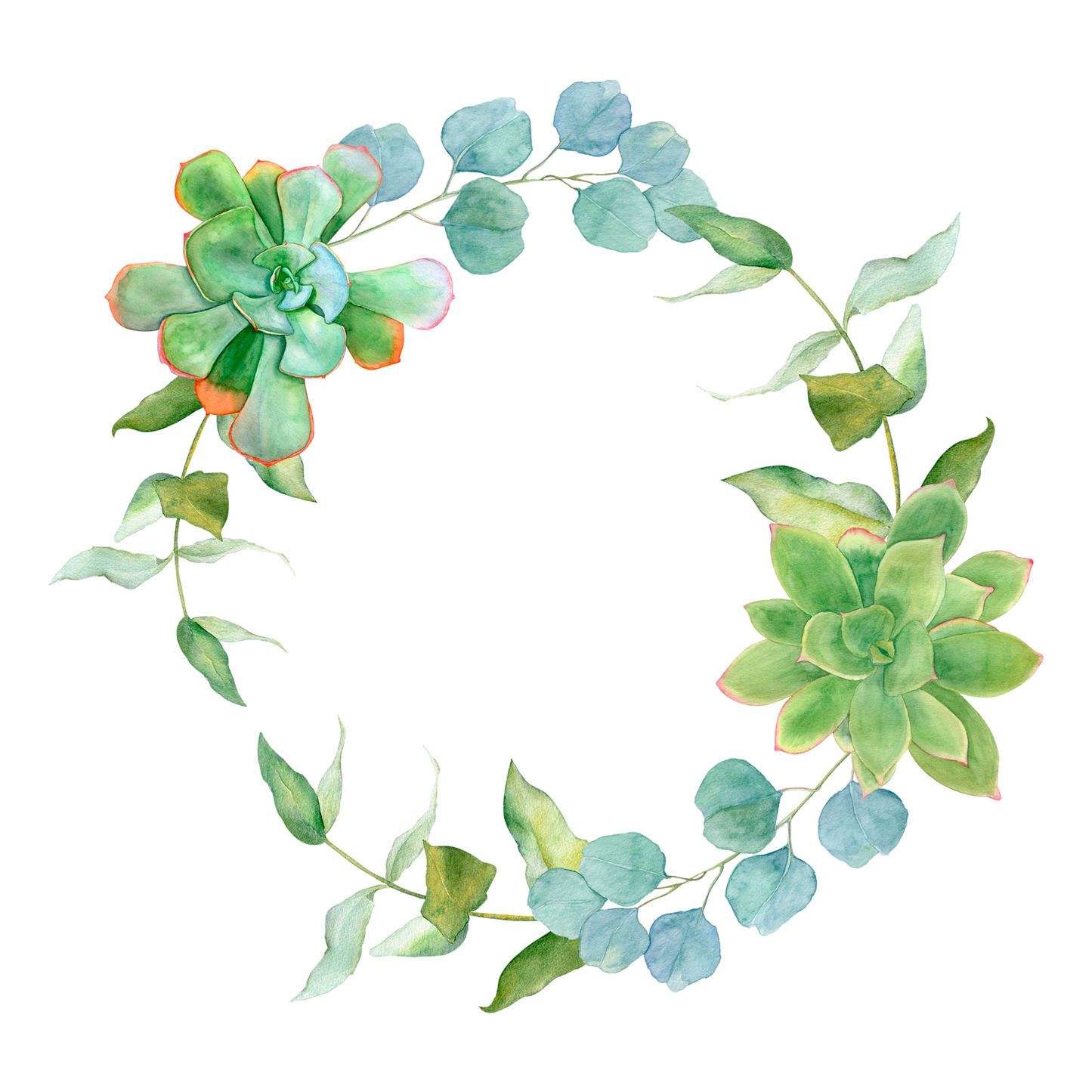 Succulent & Eucalyptus Wreath Card