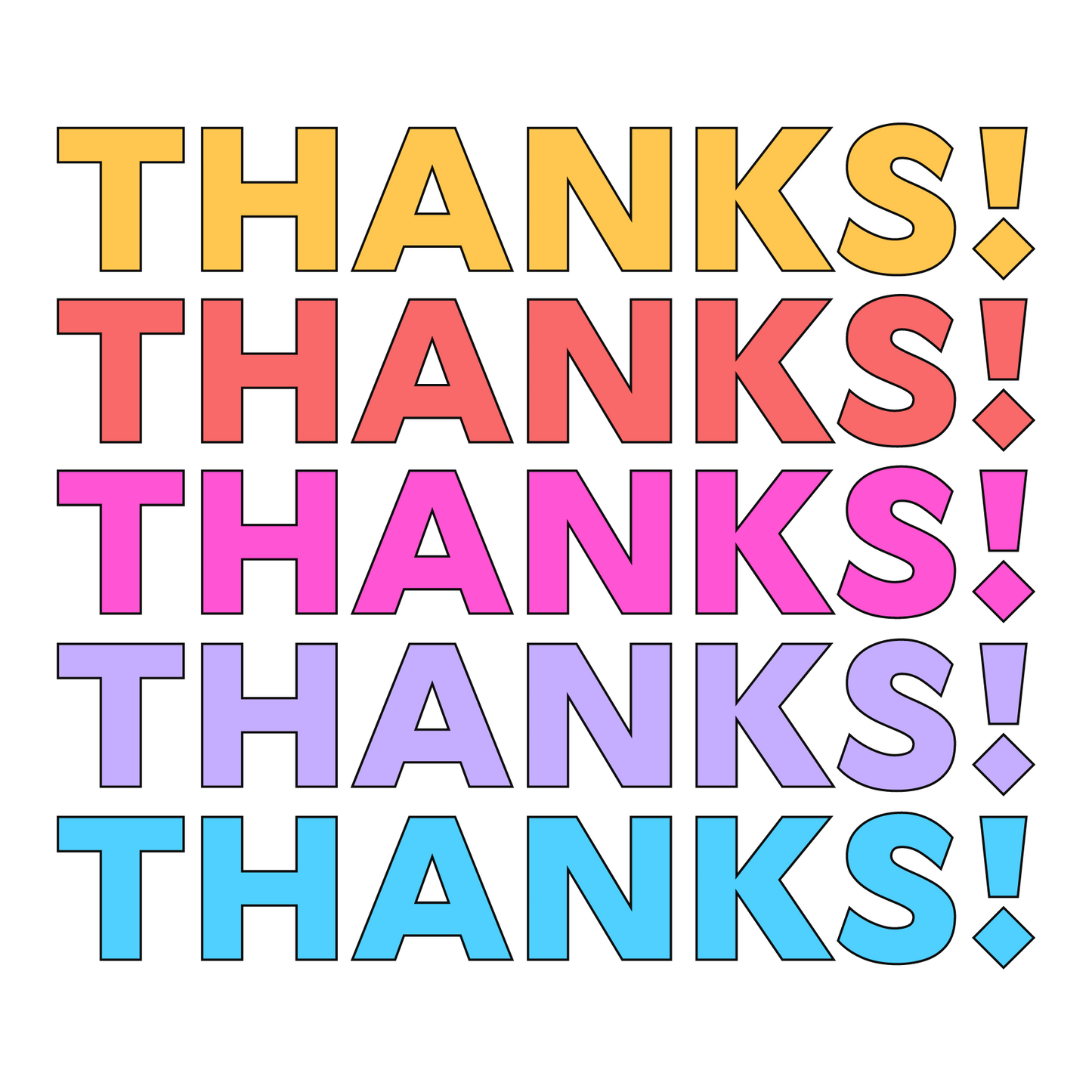 Rainbow Thanks Card