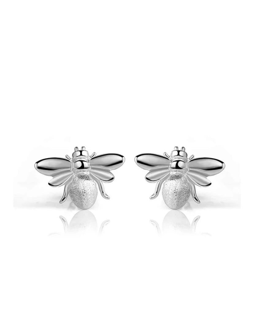 Golden Bee Stud Earrings ( Silver )