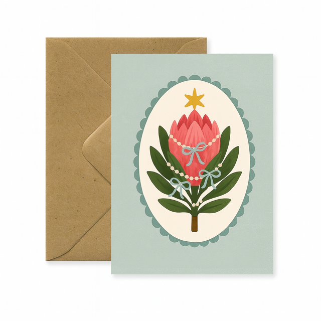Pink Pincushion Christmas Card