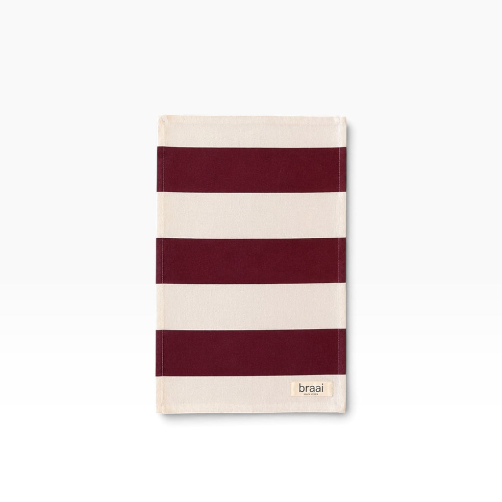 Braai South Africa | Braai Cloth - Rugby Stripe Burgundy