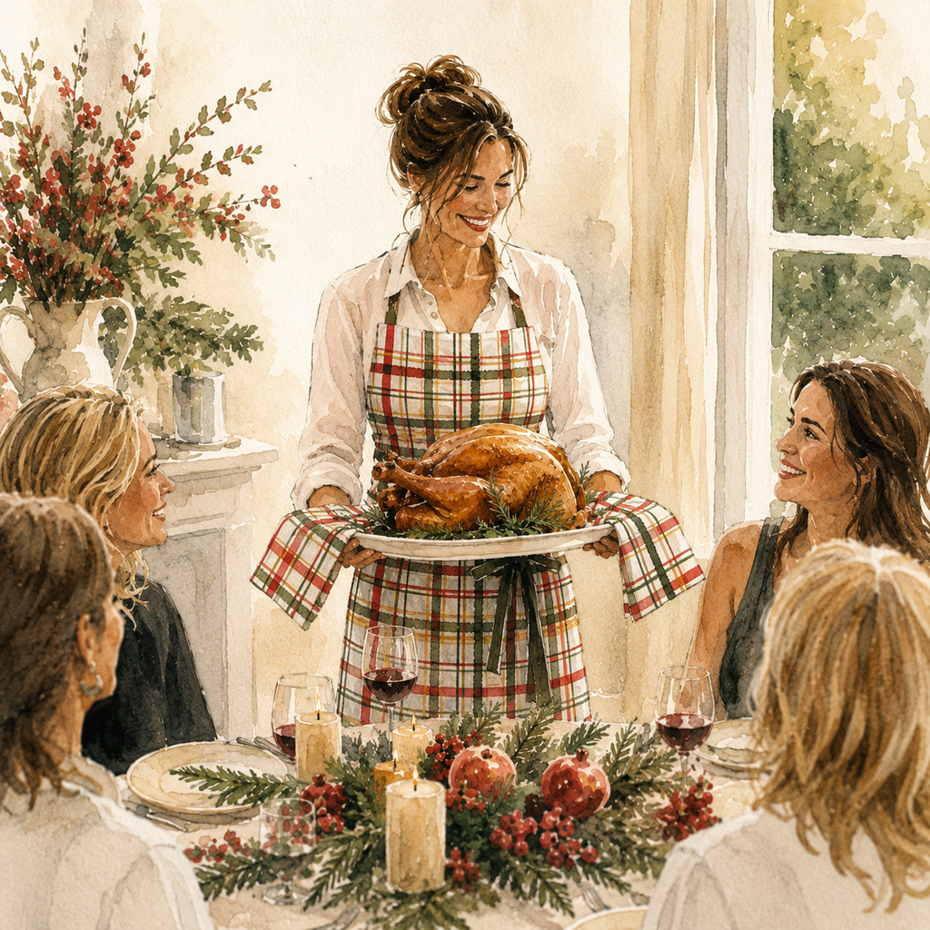 festive apron - tartan