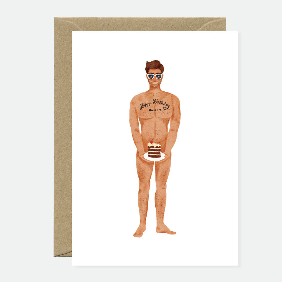Man With Cake Card