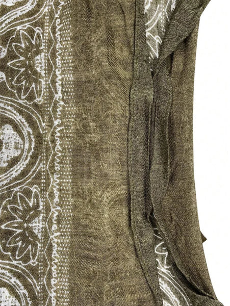 Tassel Trim Kimono - Green