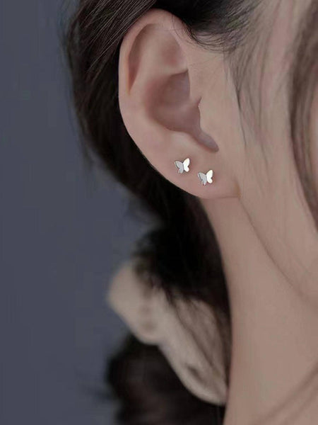Butterfly 925 Silver Stud Earrings