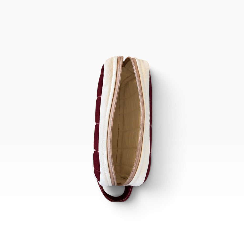 Braai South Africa | Toiletry Bag - Rugby Stripe Burgundy