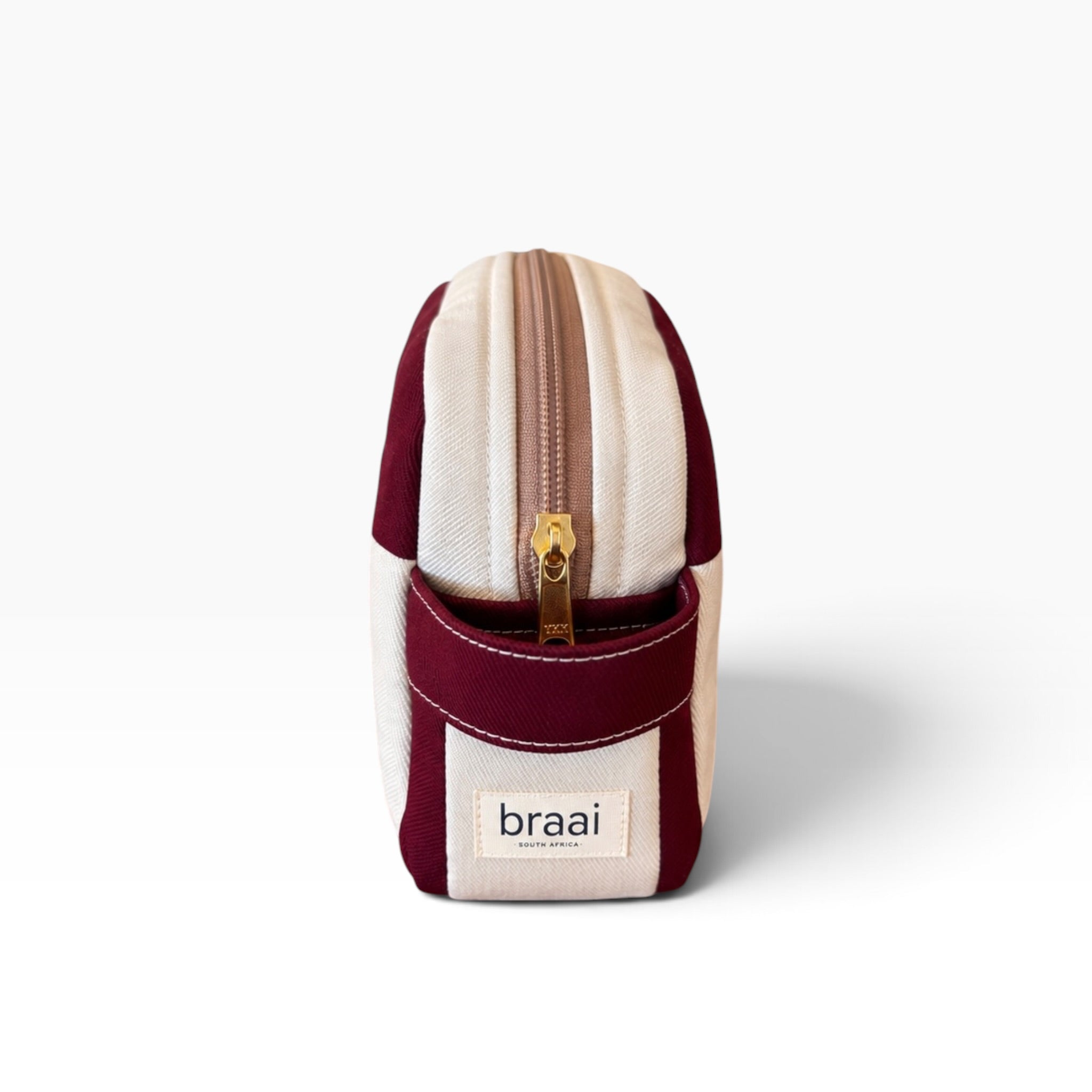 Braai South Africa | Toiletry Bag - Rugby Stripe Burgundy