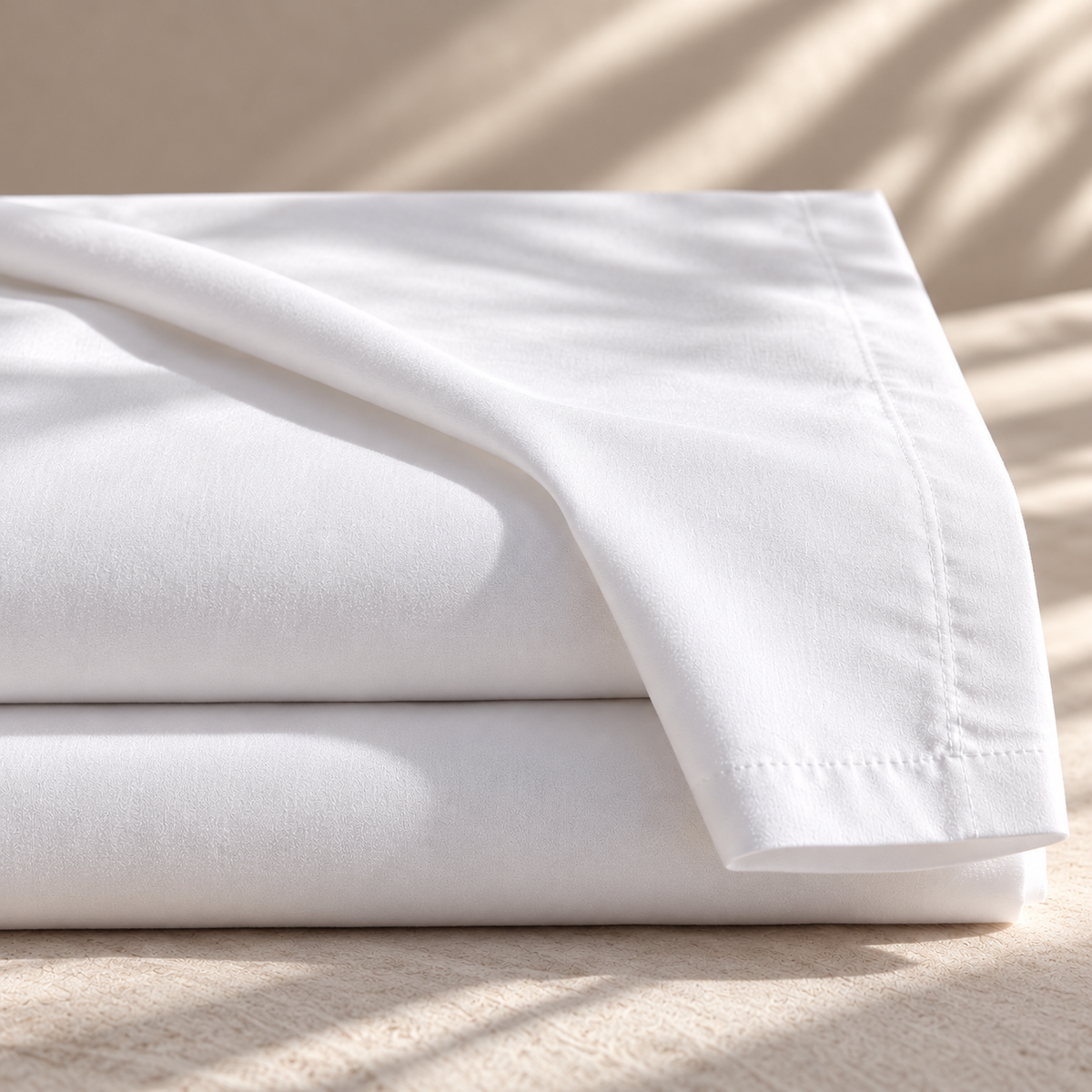 Kate Cotton |  White Cotton Percale 200tc Flat Sheet