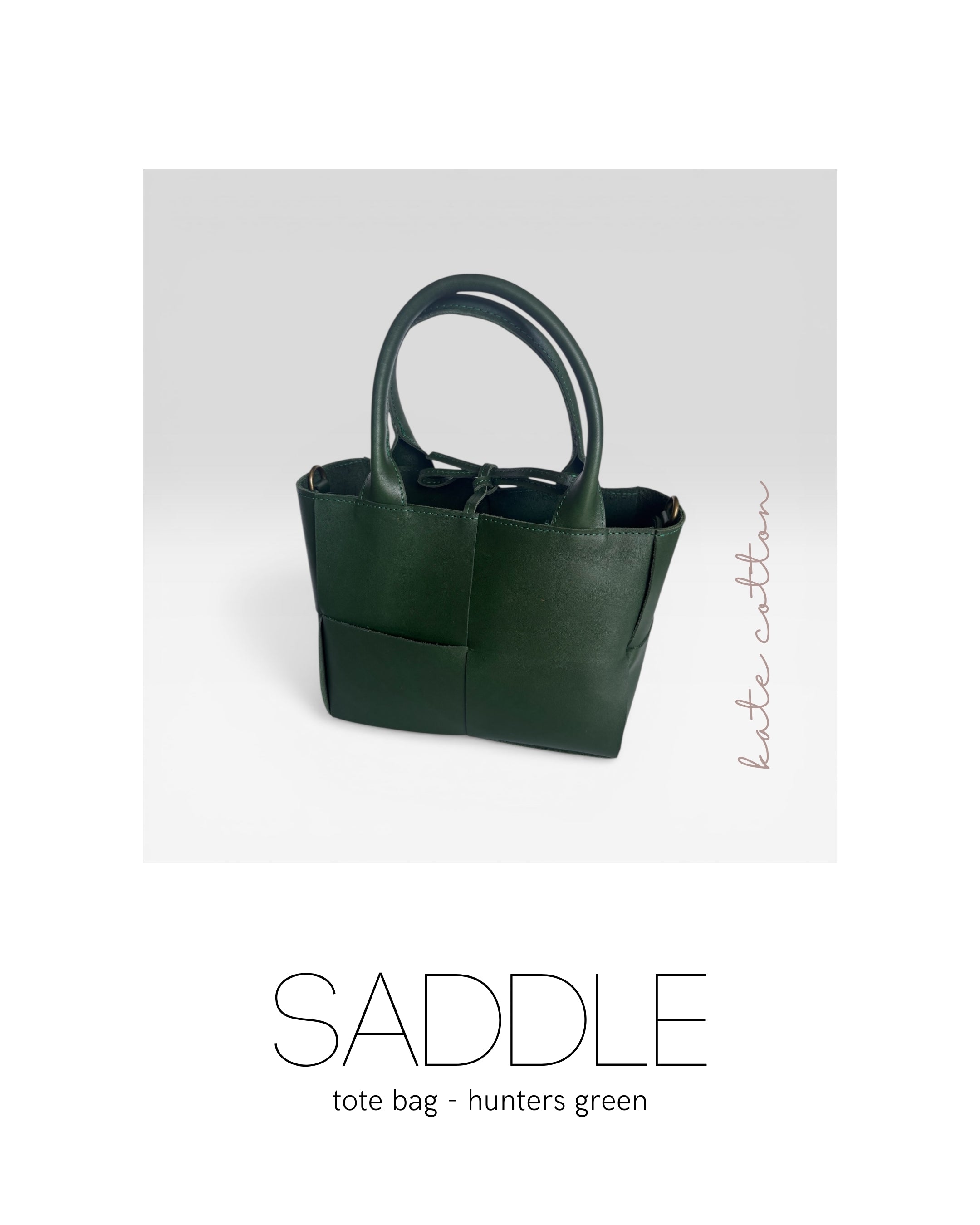 saddle leather tote bag - hunters green