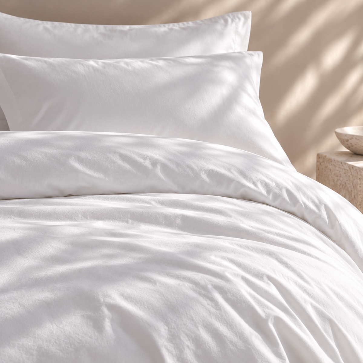 Kate Cotton | Percale White 200tc Duvet Cover Set