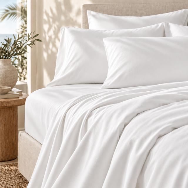 Kate Cotton White 600tc Duvet Cover Set