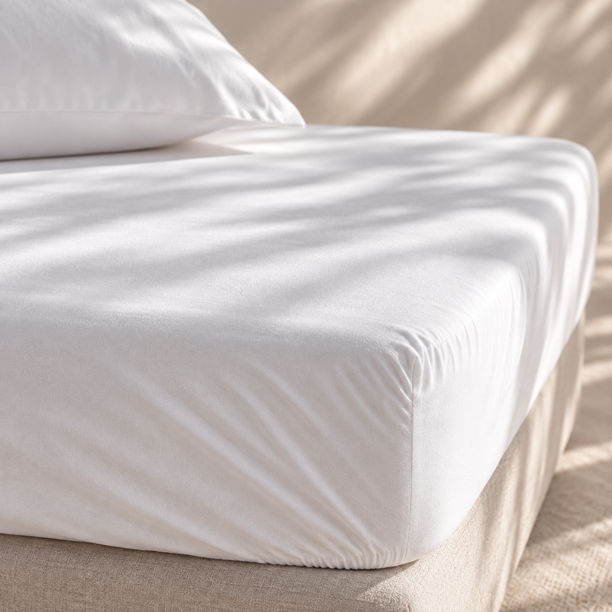 Kate Cotton | Percale White 200tc Fitted Sheet