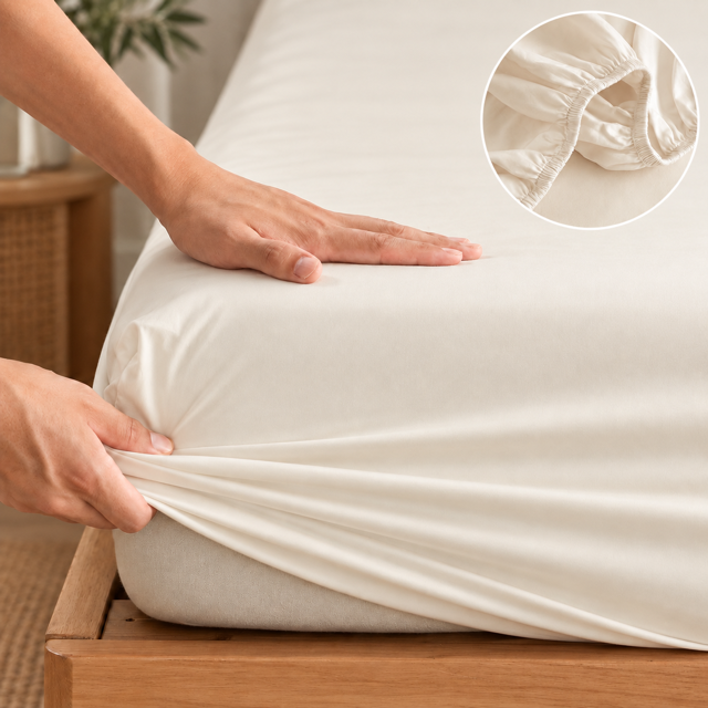 Kate Cotton Ecru 600tc Fitted Sheet