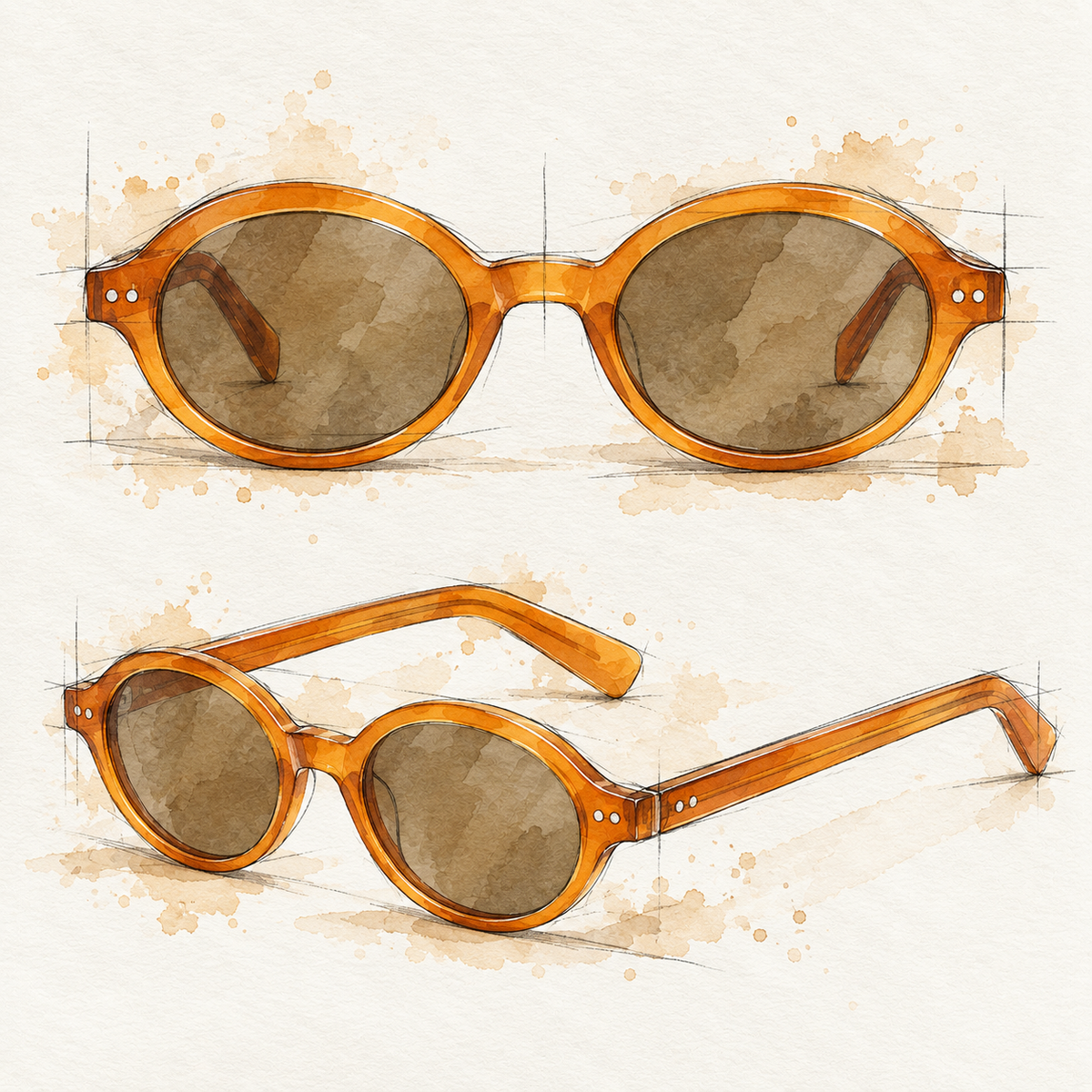 vanté 1149 amber oval sunglasses