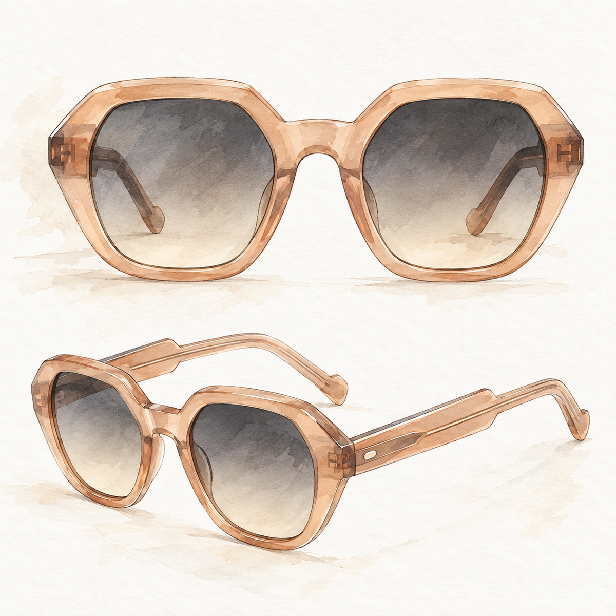 vanté 9030 oversized sunglasses - nude