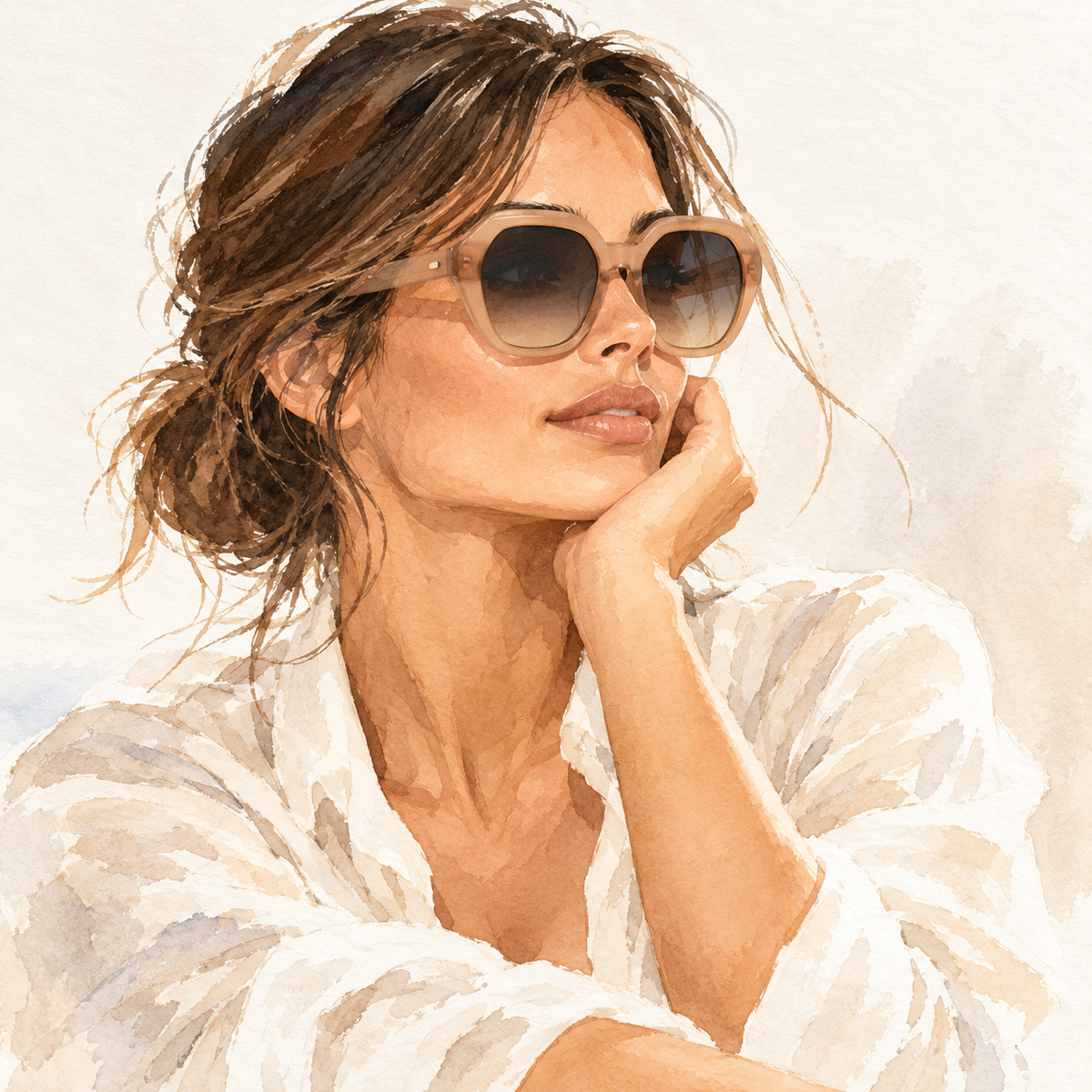 vanté 9030 oversized sunglasses - nude