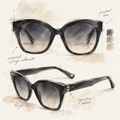 vanté 9052 oversized cat-eye polarised sunglasses - black