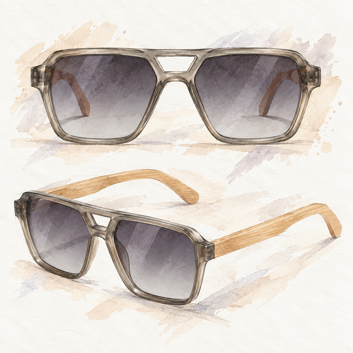 vanté 1507 polarized sunglasses - smoke|bamboo