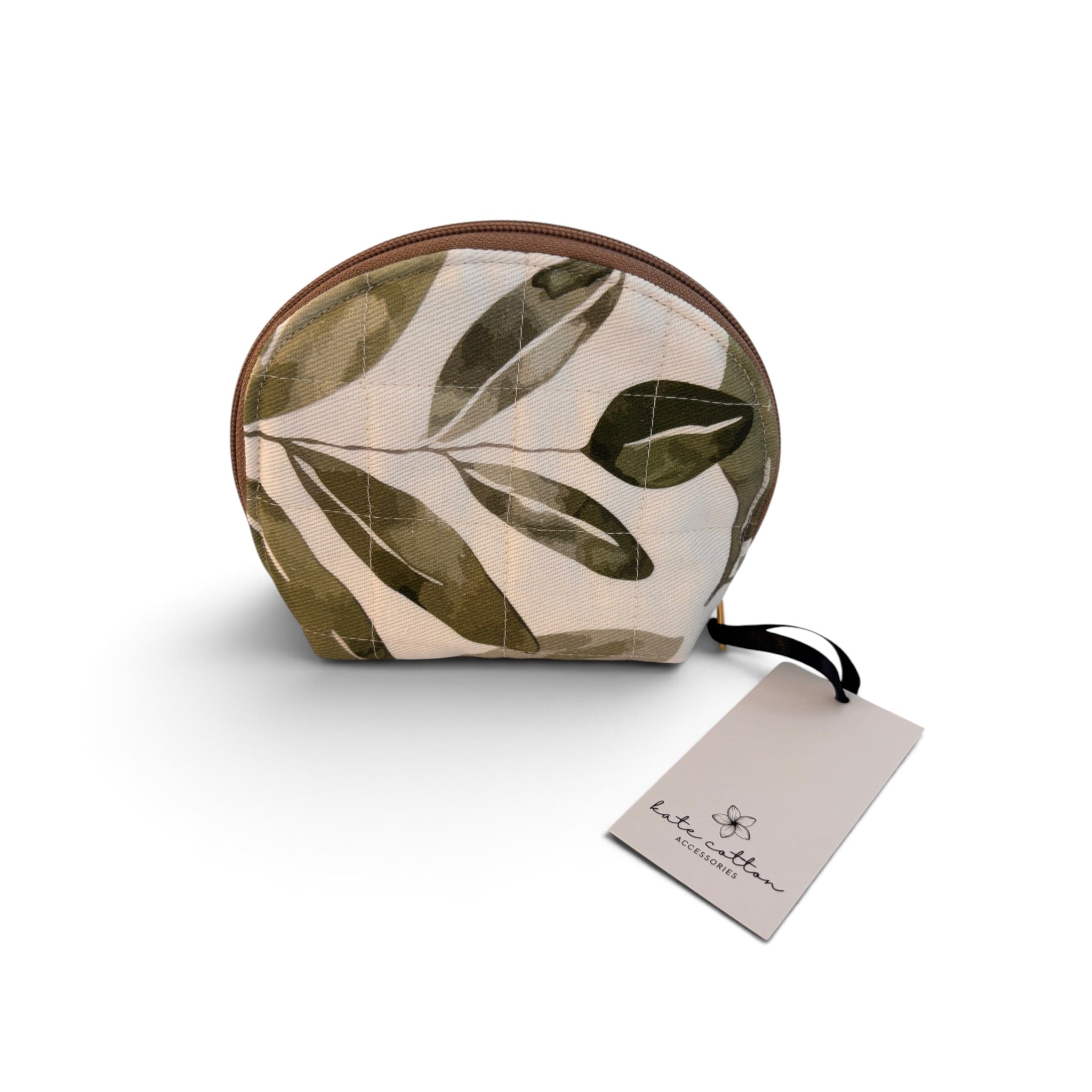 kate cotton arch cosmetic bag - lemon grass