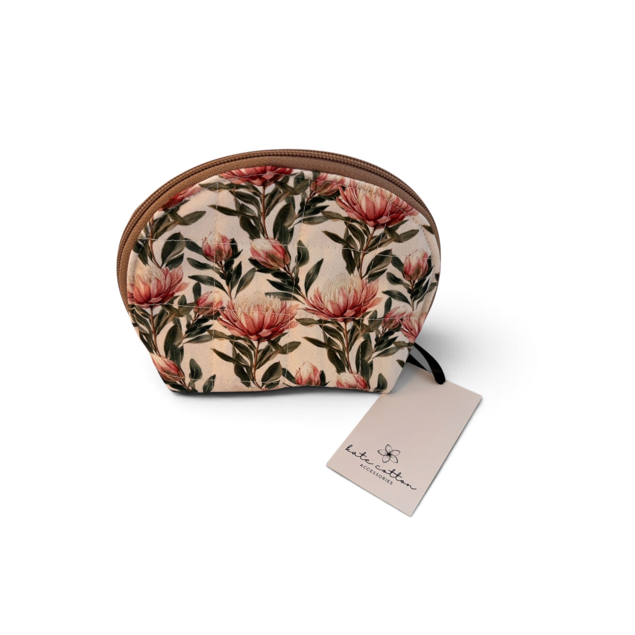 kate cotton arch cosmetic bag - rooibos protea