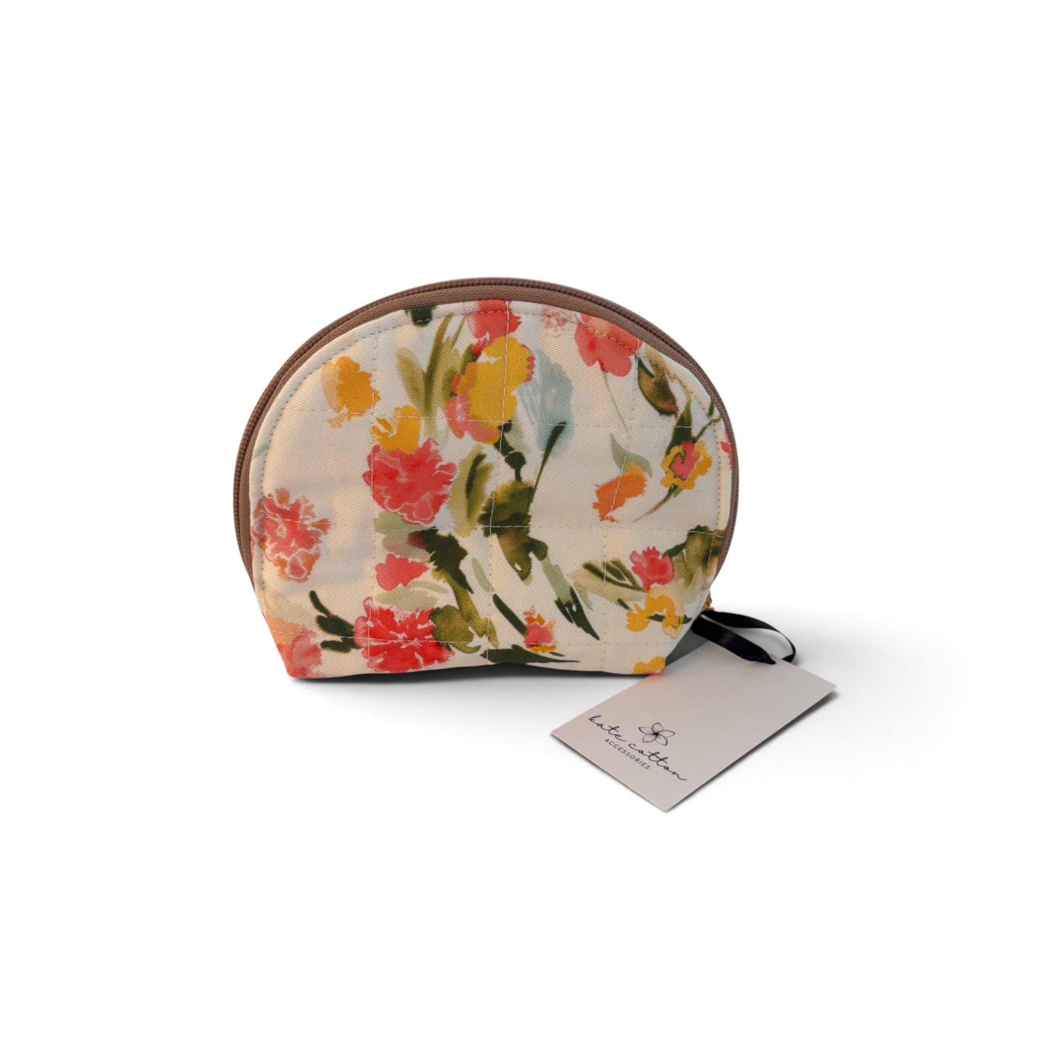 kate cotton arch cosmetic bag - peony rose