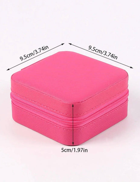 Mini Vinyl Travel Jewellery Box with Tassel - Barbie Pink