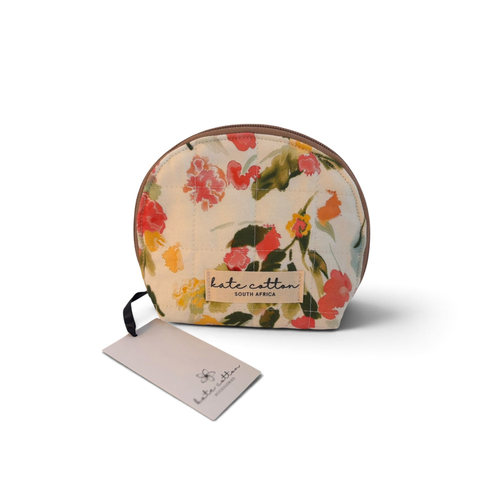kate cotton arch cosmetic bag - peony rose