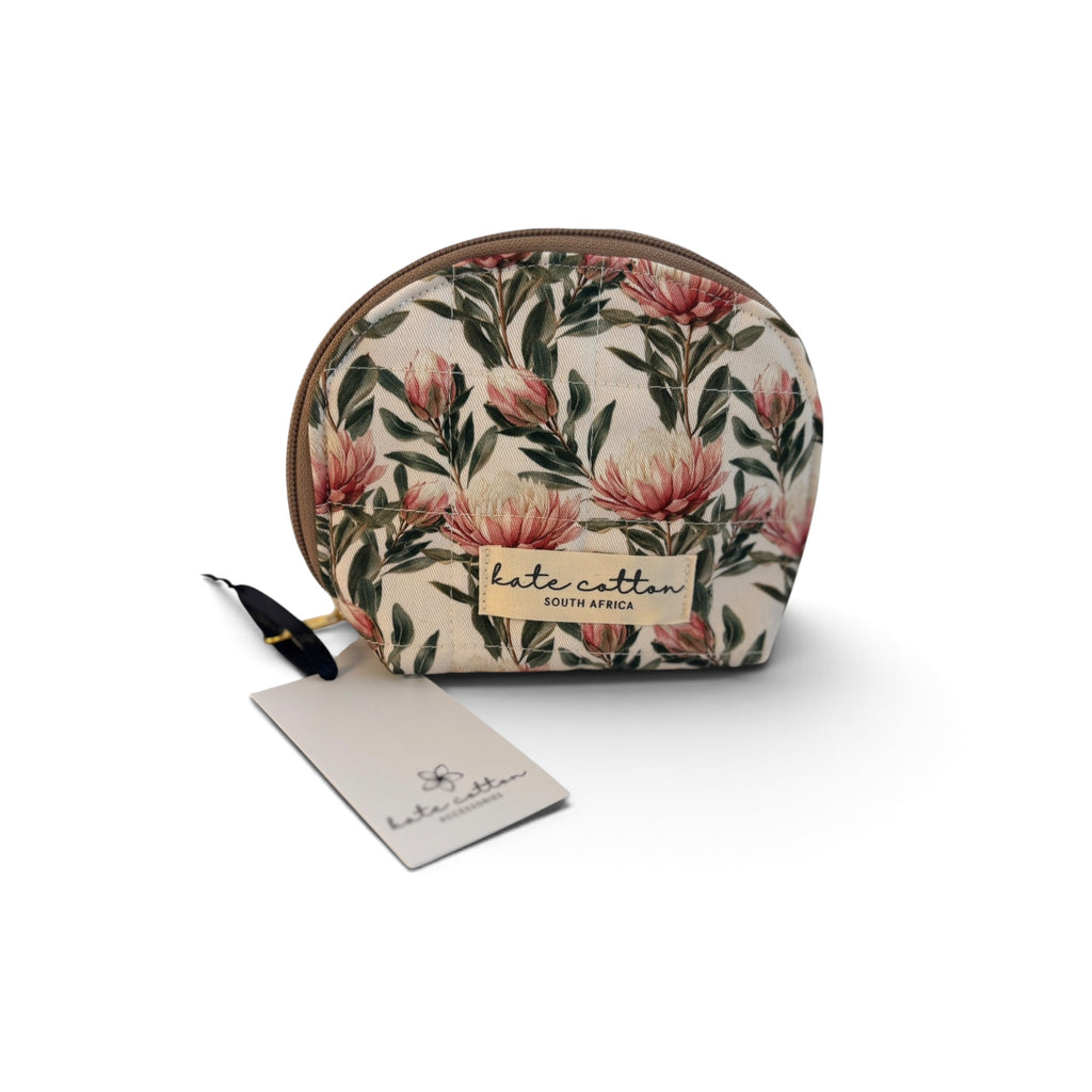 kate cotton arch cosmetic bag - rooibos protea
