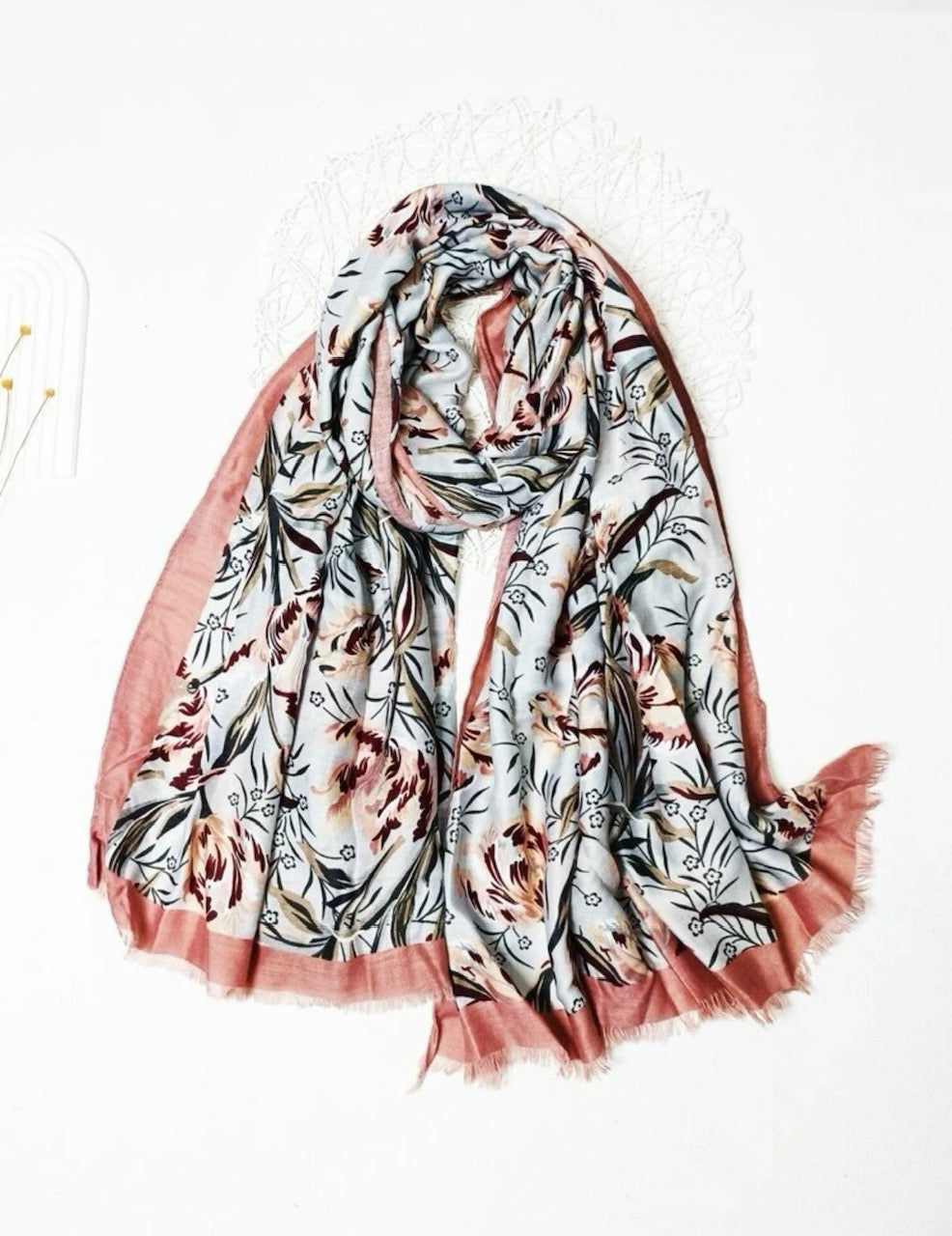 Ella  Print Tassel Trim Boho Scarf