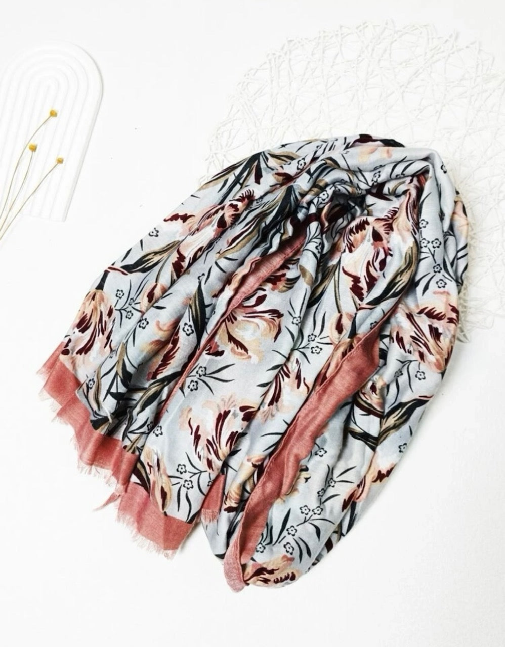 Ella  Print Tassel Trim Boho Scarf