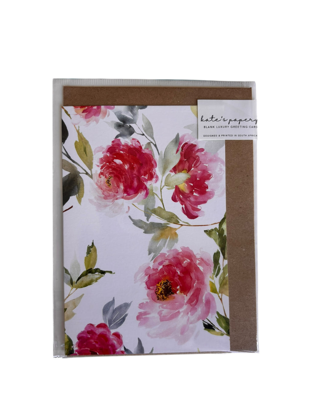 kate's papery peony rose card - blank inside