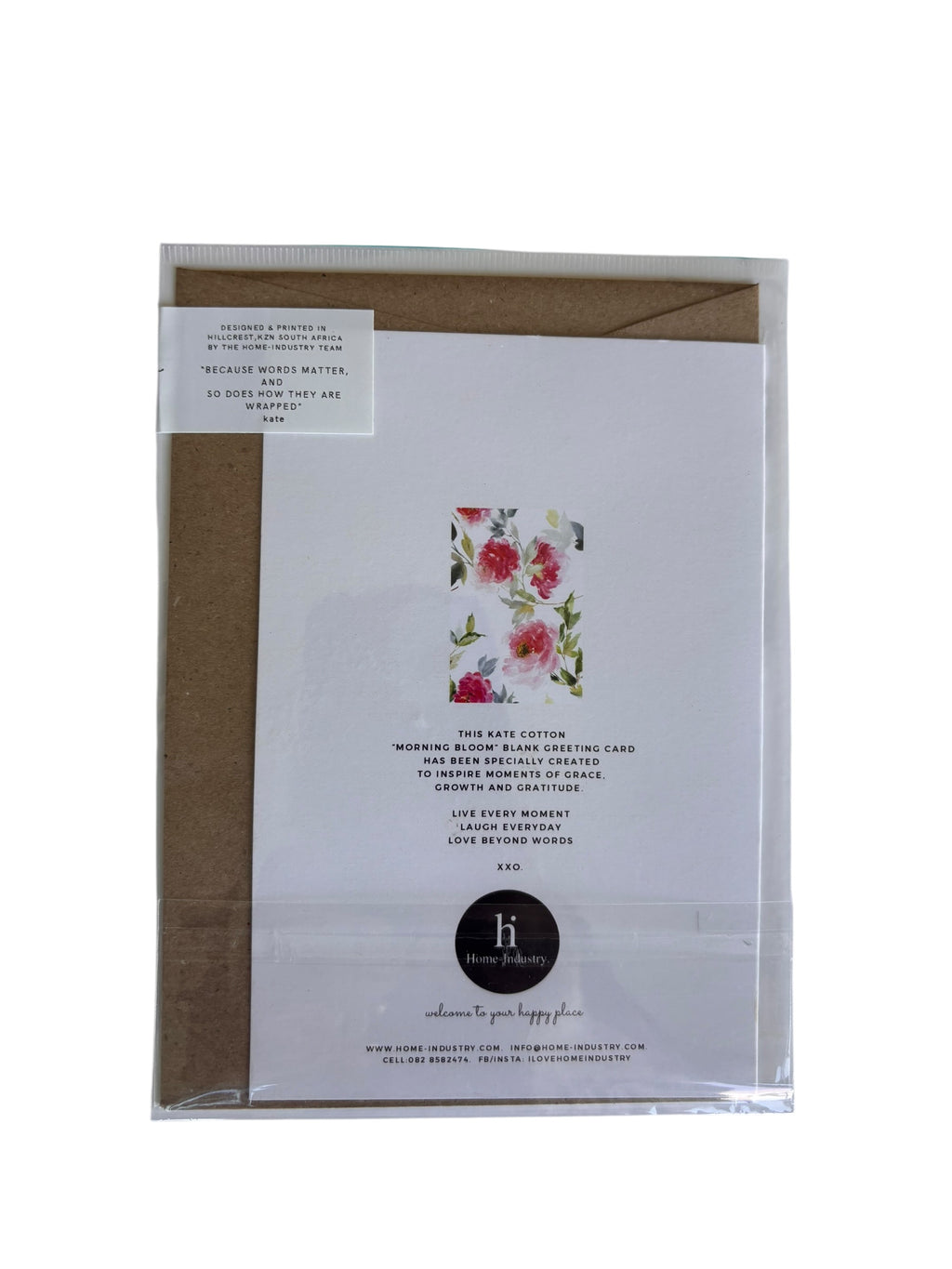 kate's papery peony rose card - blank inside