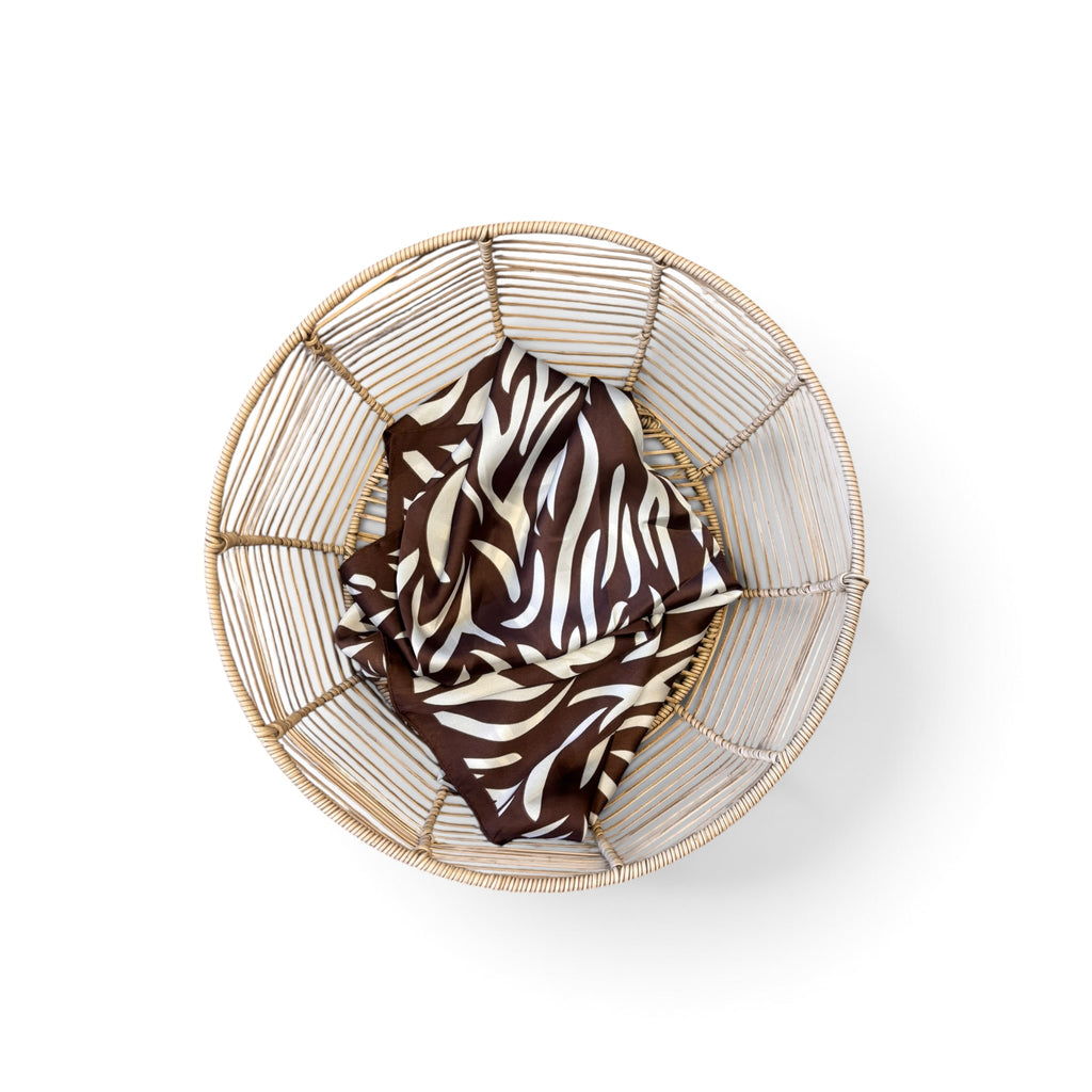 striped zebra scarf - brown