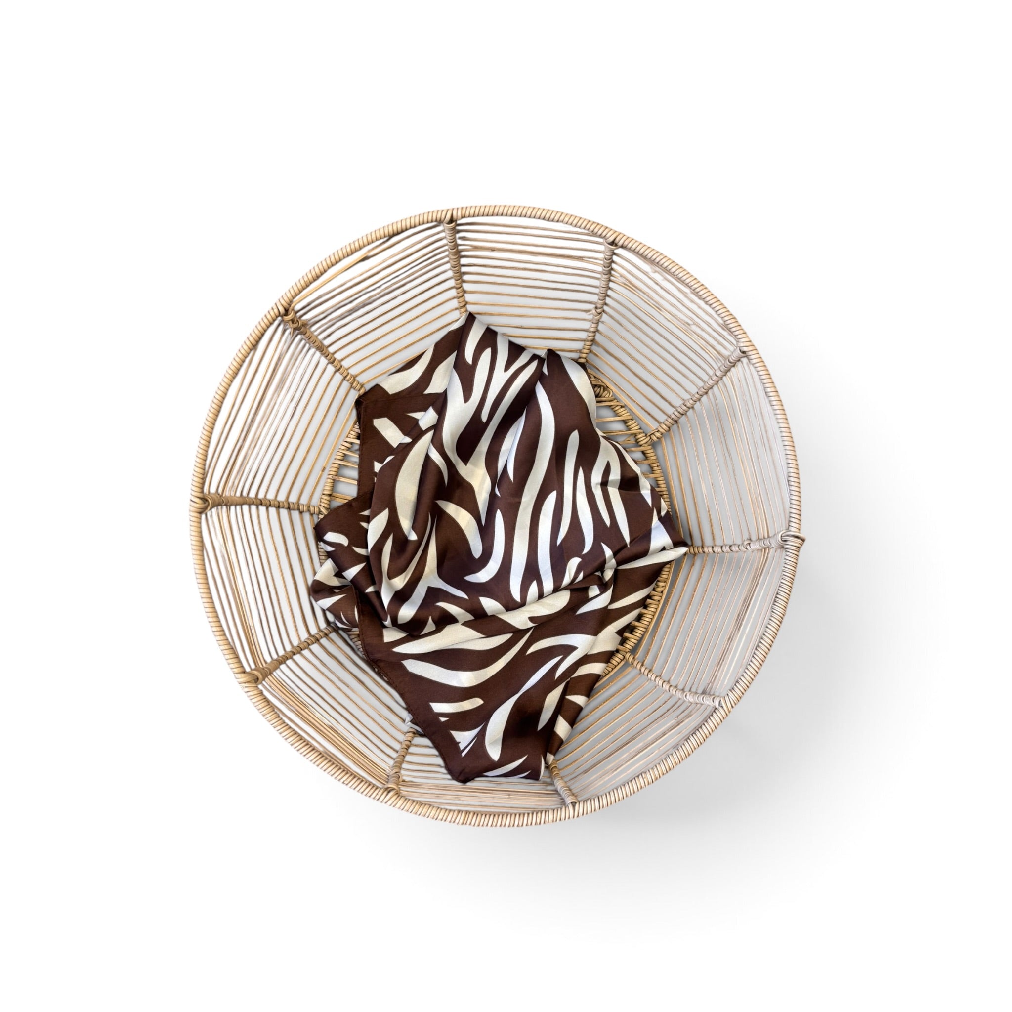 striped zebra scarf - brown