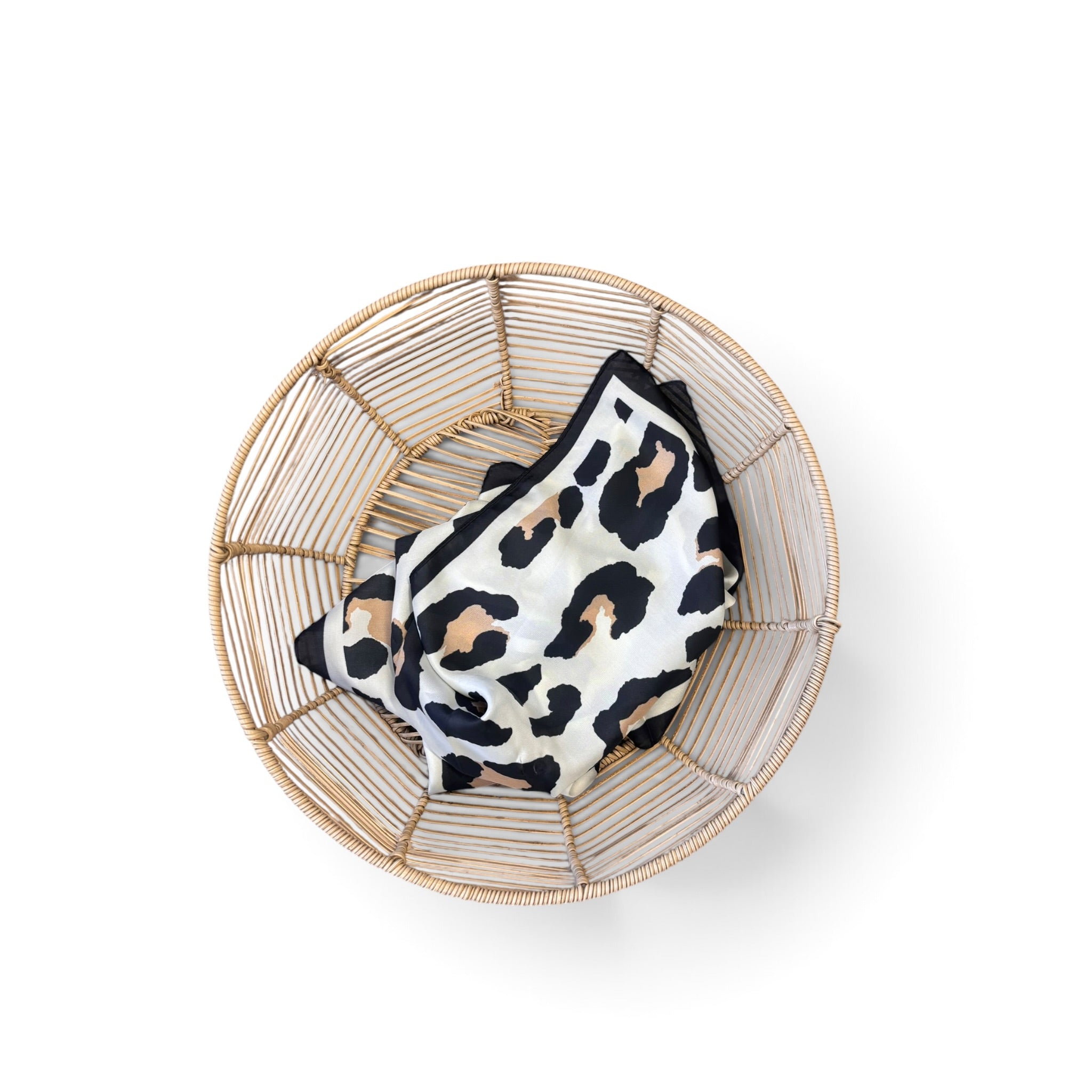 animal print bandana scarf - cream