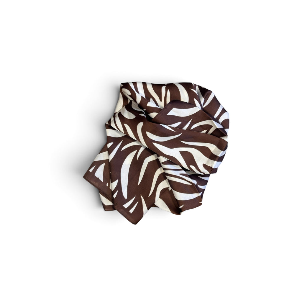 striped zebra scarf - brown