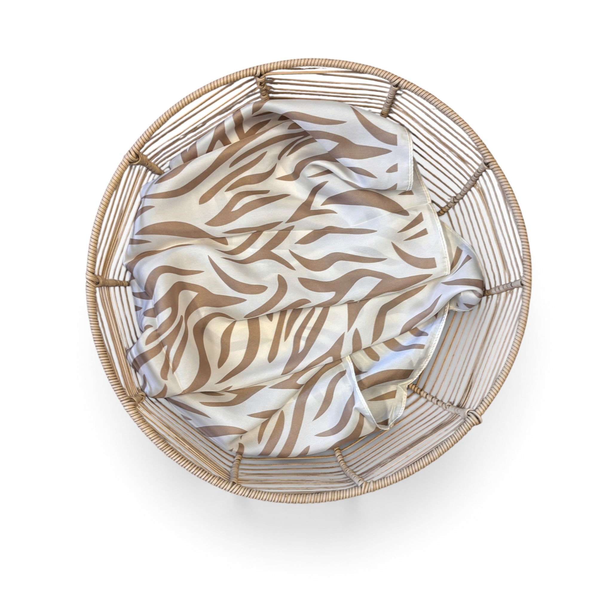 kate cotton striped zebra scarf - beige